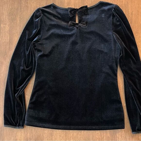 Wanko Black Velvet Evening Set Rhinestone Trim Stretch Top & Pants Outfit S NWT - Picture 7 of 10